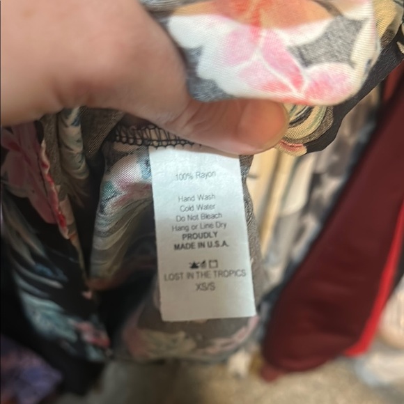 Floral Camisole Top with Pink and Green Accents - Picture 6 of 6